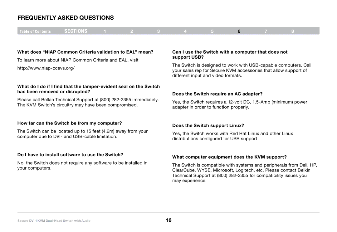 Belkin F1DN104E, F1DN104F user manual Frequently Asked Questions 