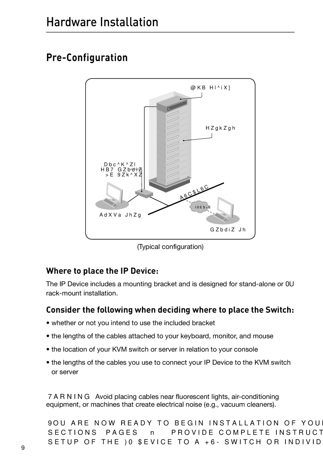 Belkin F1DP101M user manual Hardware Installation, Pre-Configuration, Where to place the IP Device 