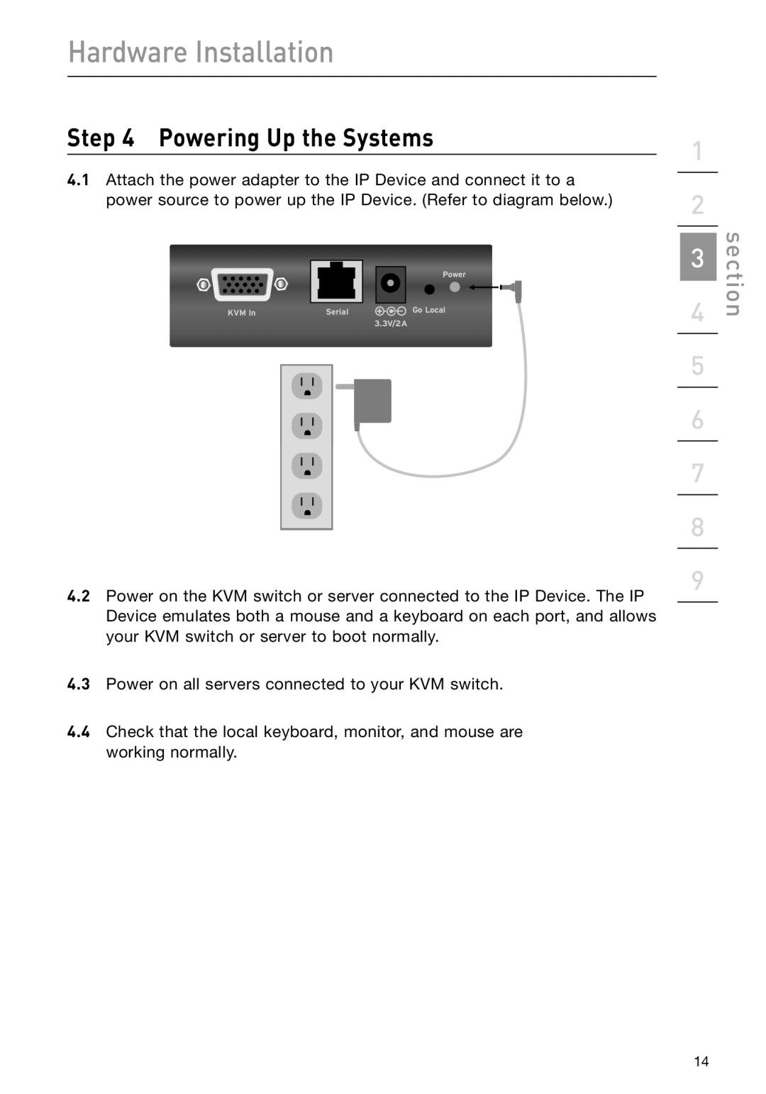 Belkin F1DP101M user manual Powering Up the Systems 