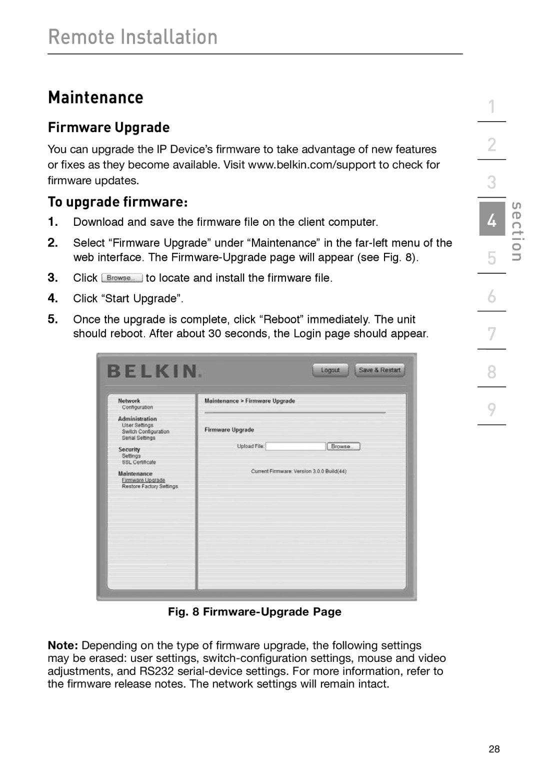 Belkin F1DP101M user manual Maintenance, Firmware Upgrade To upgrade firmware 