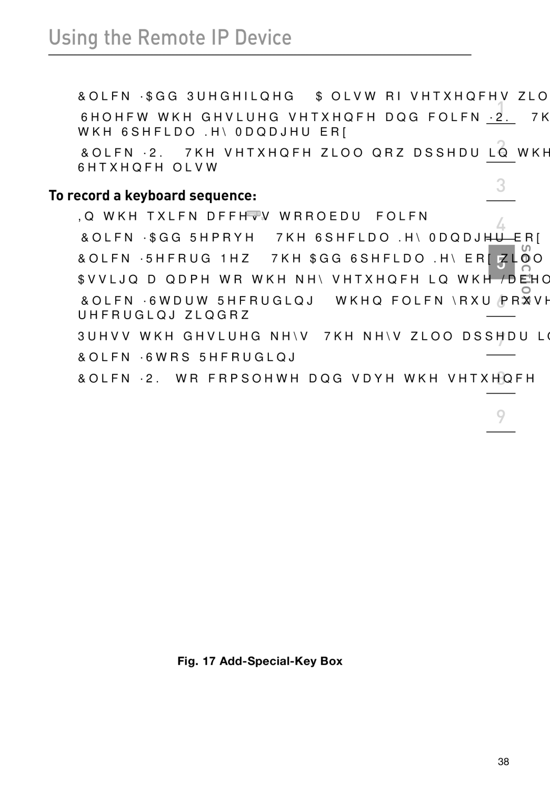 Belkin F1DP101M user manual To record a keyboard sequence, Add-Special-Key Box 