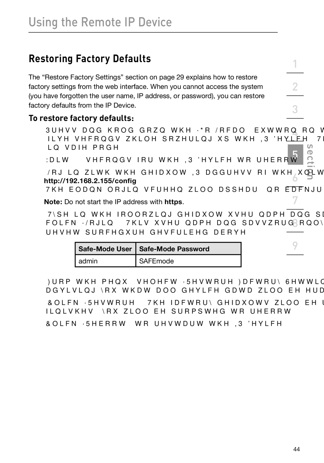 Belkin F1DP101M user manual Restoring Factory Defaults, To restore factory defaults 