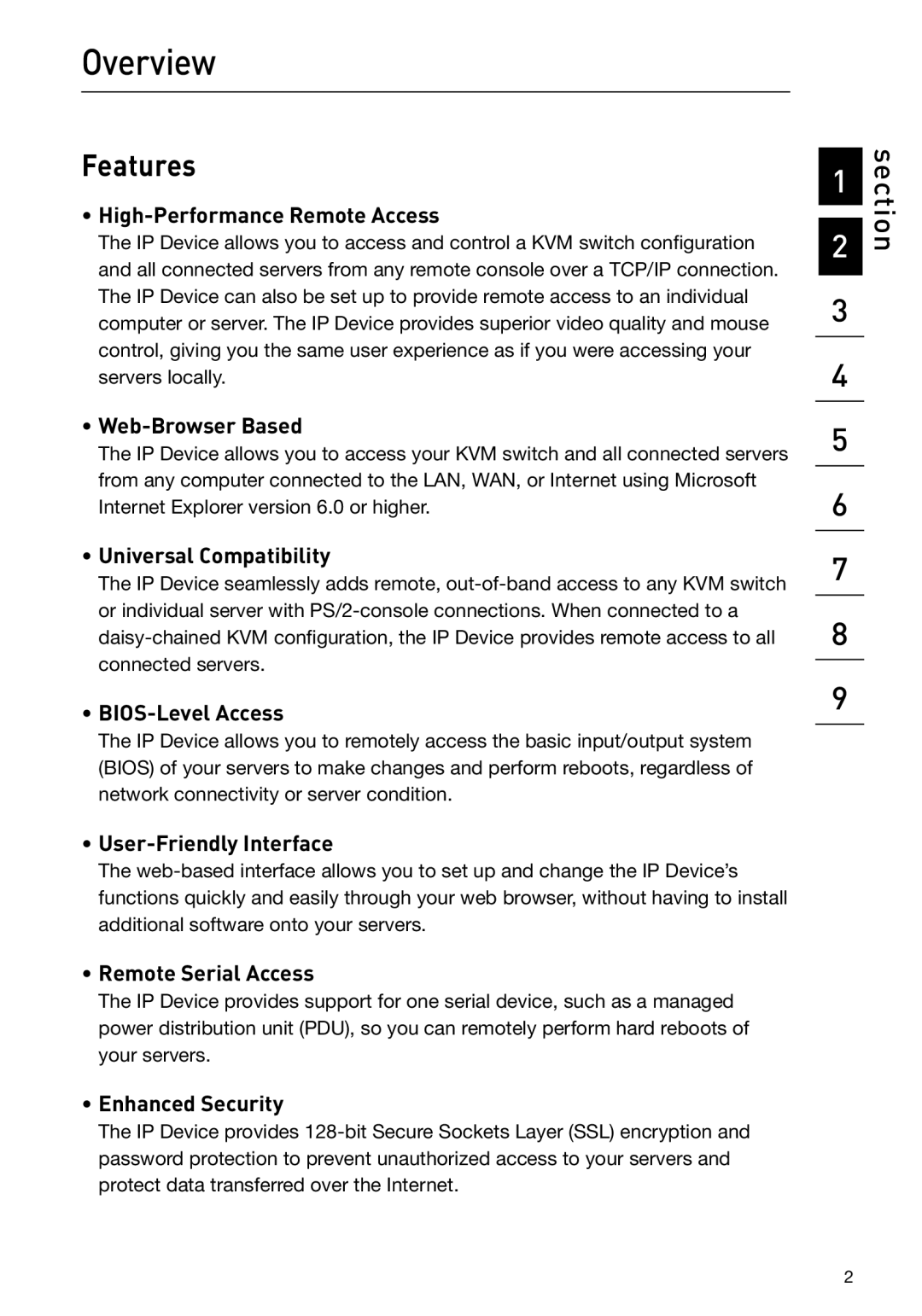 Belkin F1DP101M user manual Overview, Features 