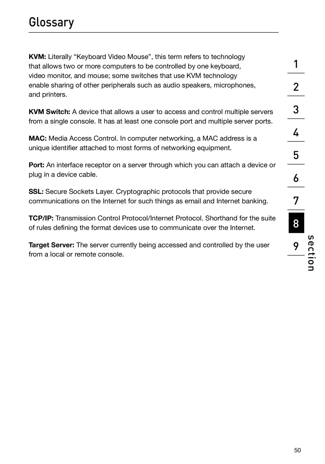 Belkin F1DP101M user manual Glossary 