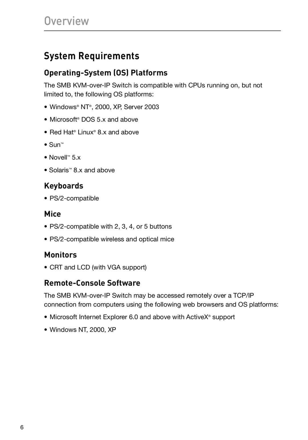 Belkin F1DP108G, F1DP116G user manual System Requirements 