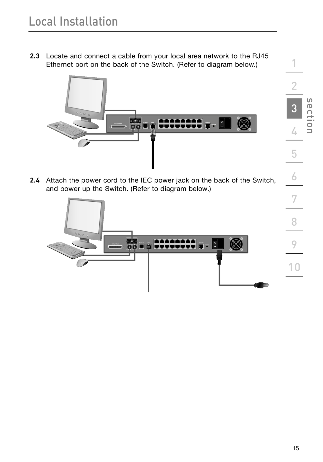 Belkin F1DP108G user manual Local Installation, section 