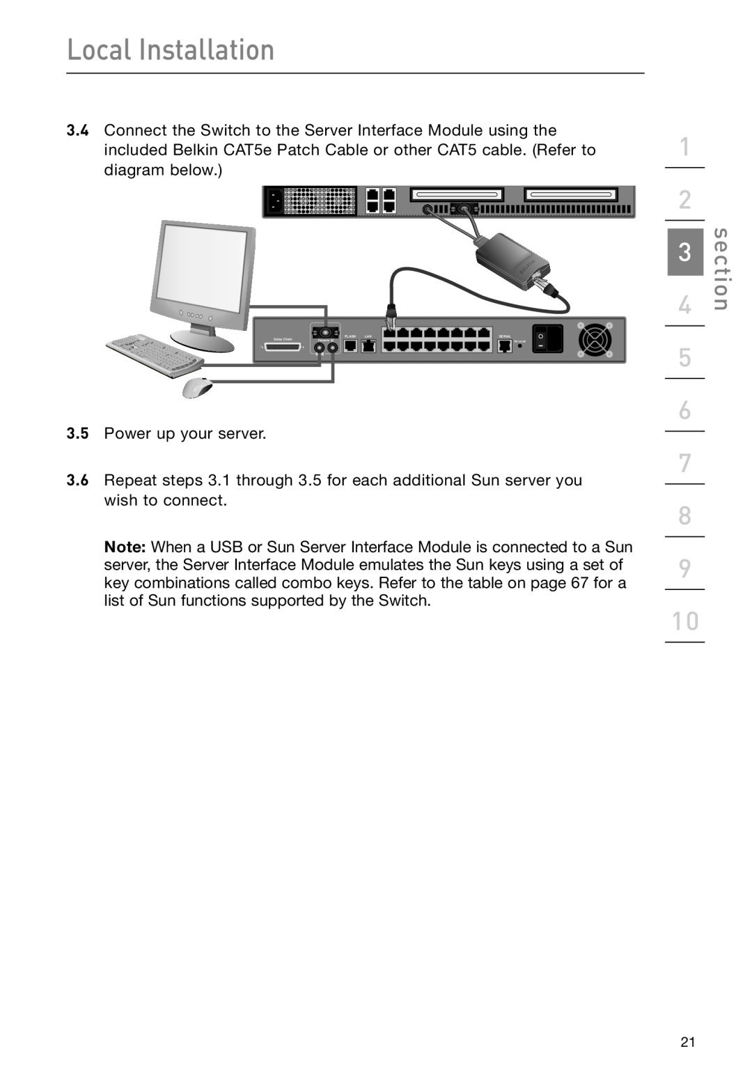 Belkin F1DP108G user manual Local Installation, section 