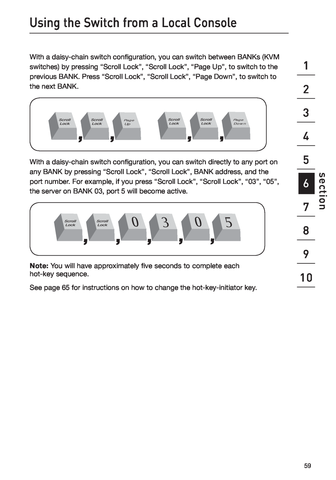 Belkin F1DP108G user manual Using the Switch from a Local Console, section 