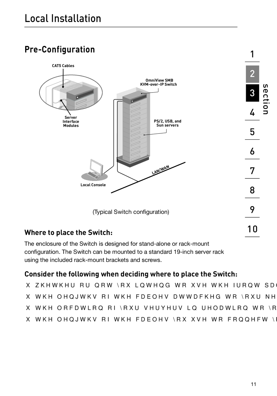 Belkin F1DP108G user manual Local Installation, Pre-Configuration, Where to place the Switch 