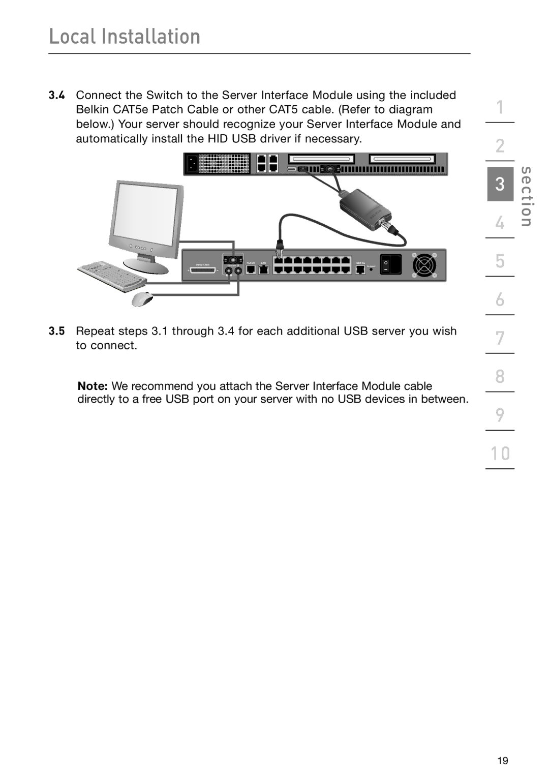 Belkin F1DP108G user manual Local Installation 