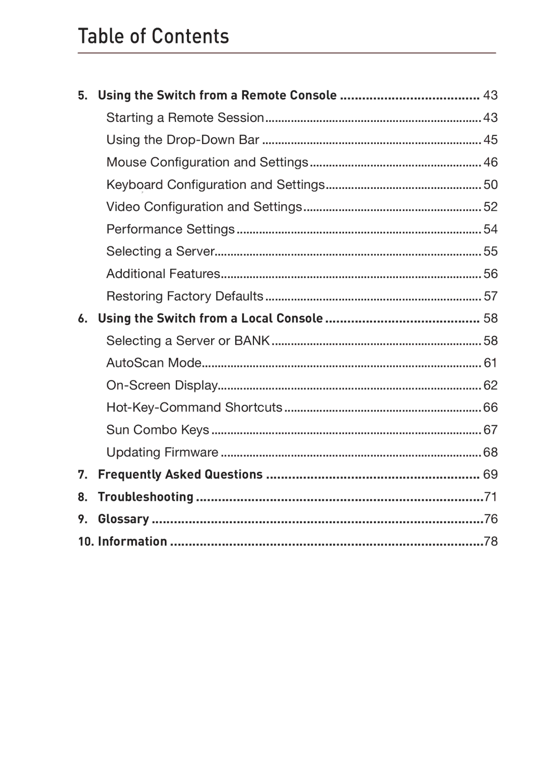 Belkin F1DP108G user manual Using the Switch from a Remote Console, Using the Switch from a Local Console 