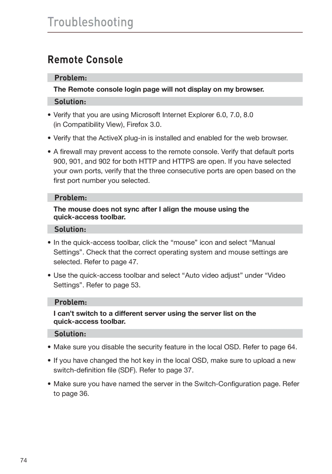 Belkin F1DP108G user manual Remote Console 