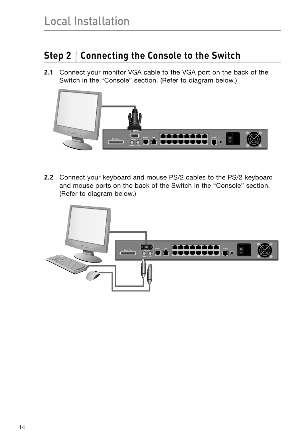 Belkin F1DP116Gea, F1DP108Gea user manual Connecting the Console to the Switch 