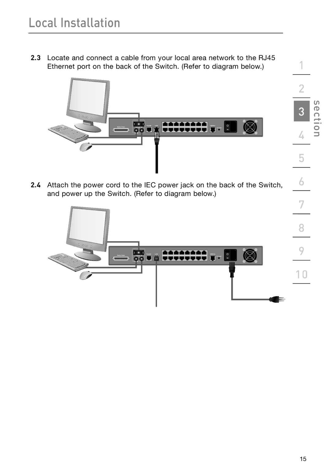 Belkin F1DP108Gea, F1DP116Gea user manual Local Installation 