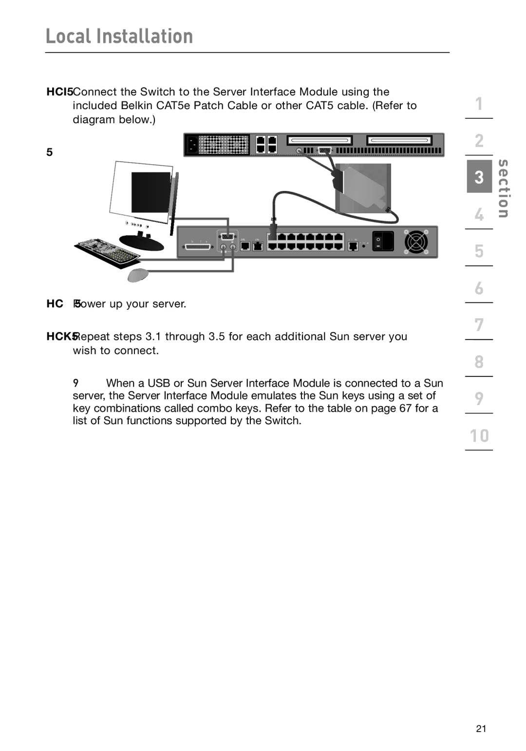 Belkin F1DP108Gea, F1DP116Gea user manual Local Installation 