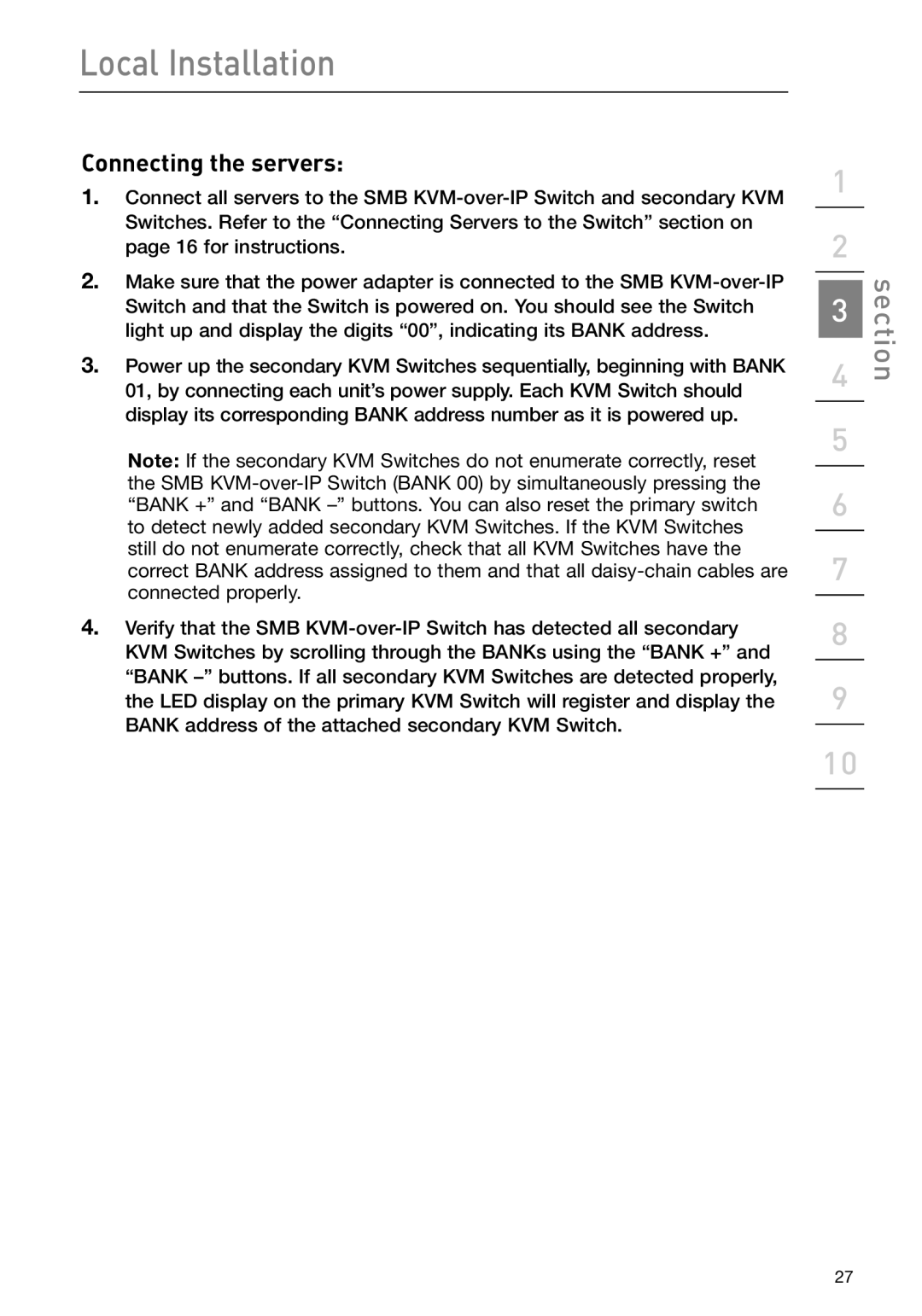 Belkin F1DP108Gea, F1DP116Gea user manual Connecting the servers 