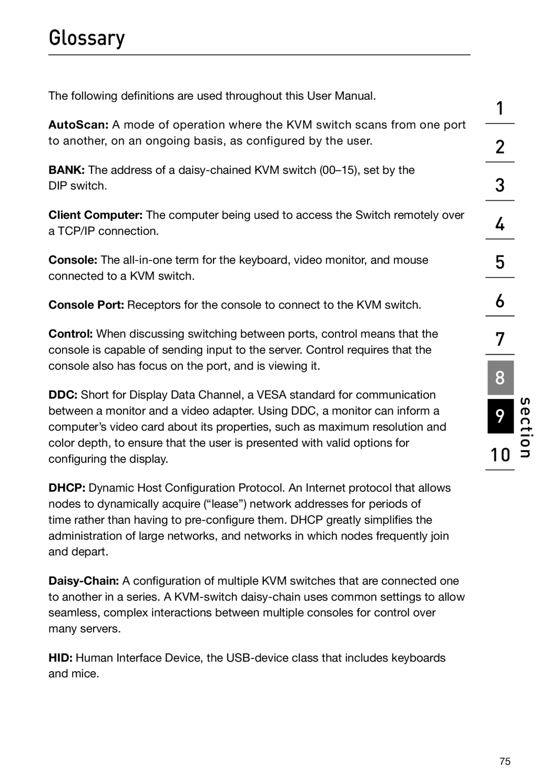 Belkin F1DP108Gea, F1DP116Gea user manual Glossary 