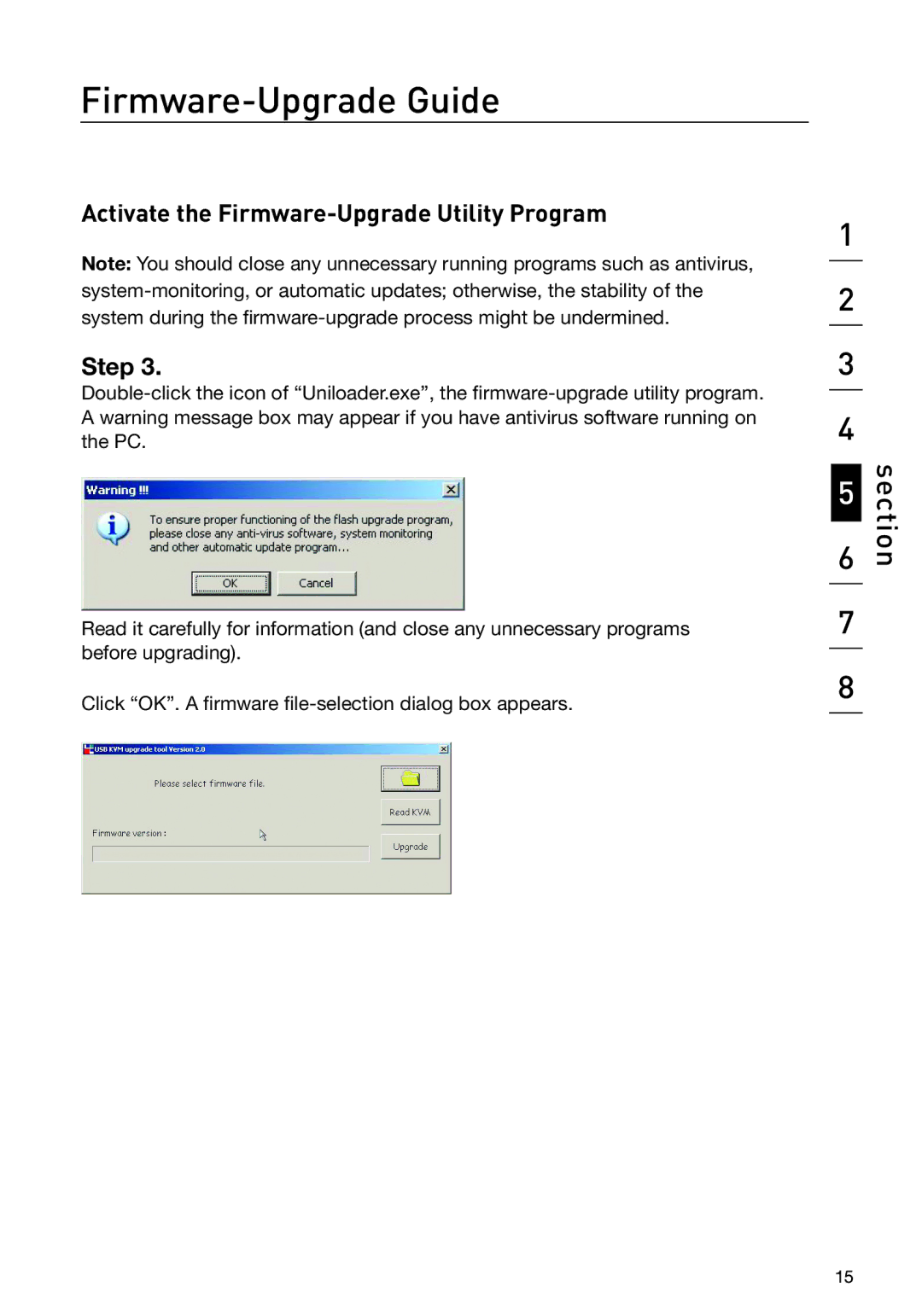 Belkin F1DS104J manual Activate the Firmware-Upgrade Utility Program Step 