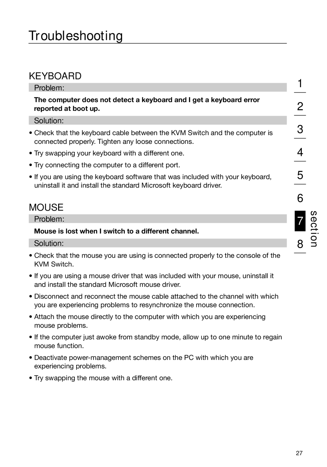 Belkin F1DS104J manual Keyboard 