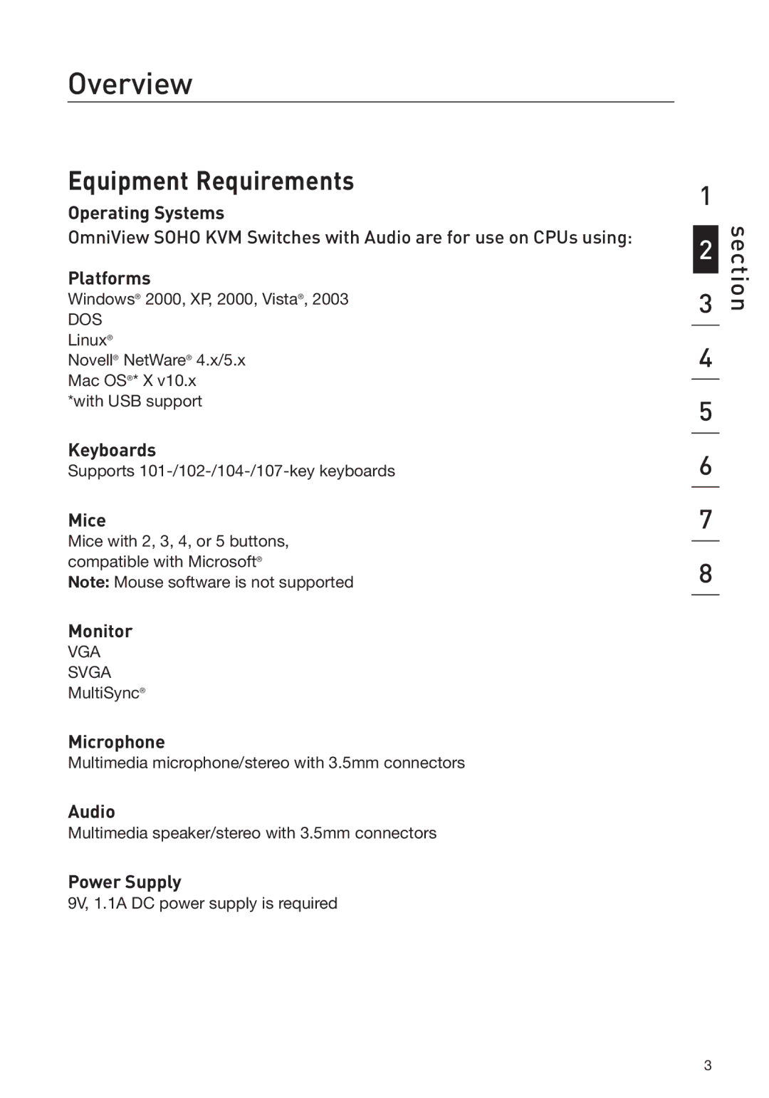 Belkin F1DS104J manual Equipment Requirements 