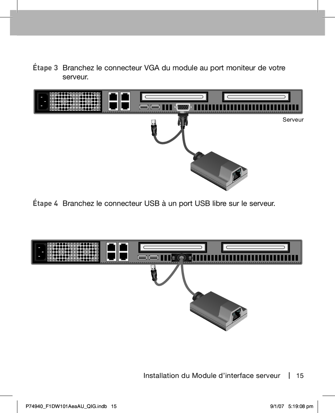 Belkin F1DW101AEAAU manual Serveur 