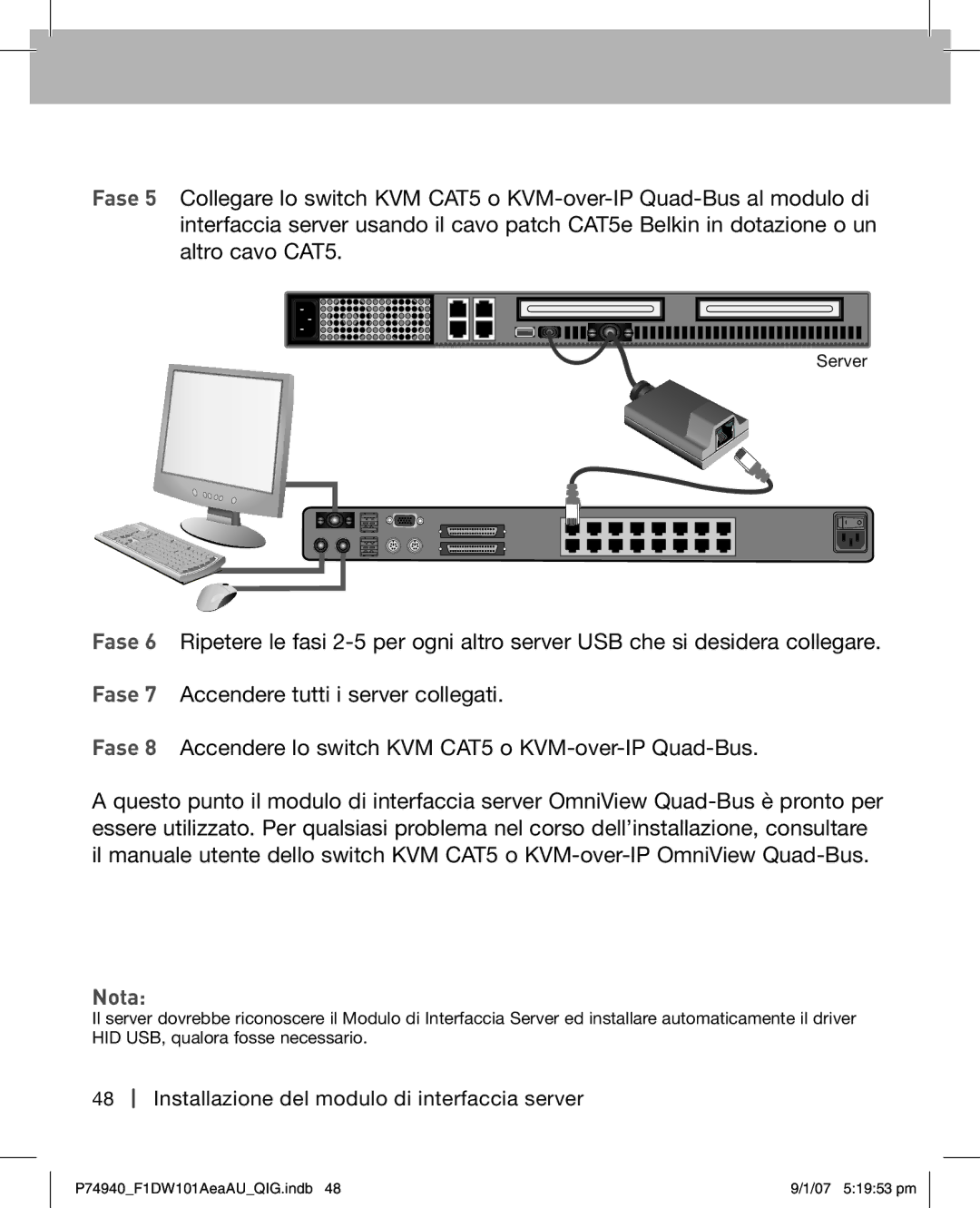 Belkin F1DW101AEAAU manual Nota 