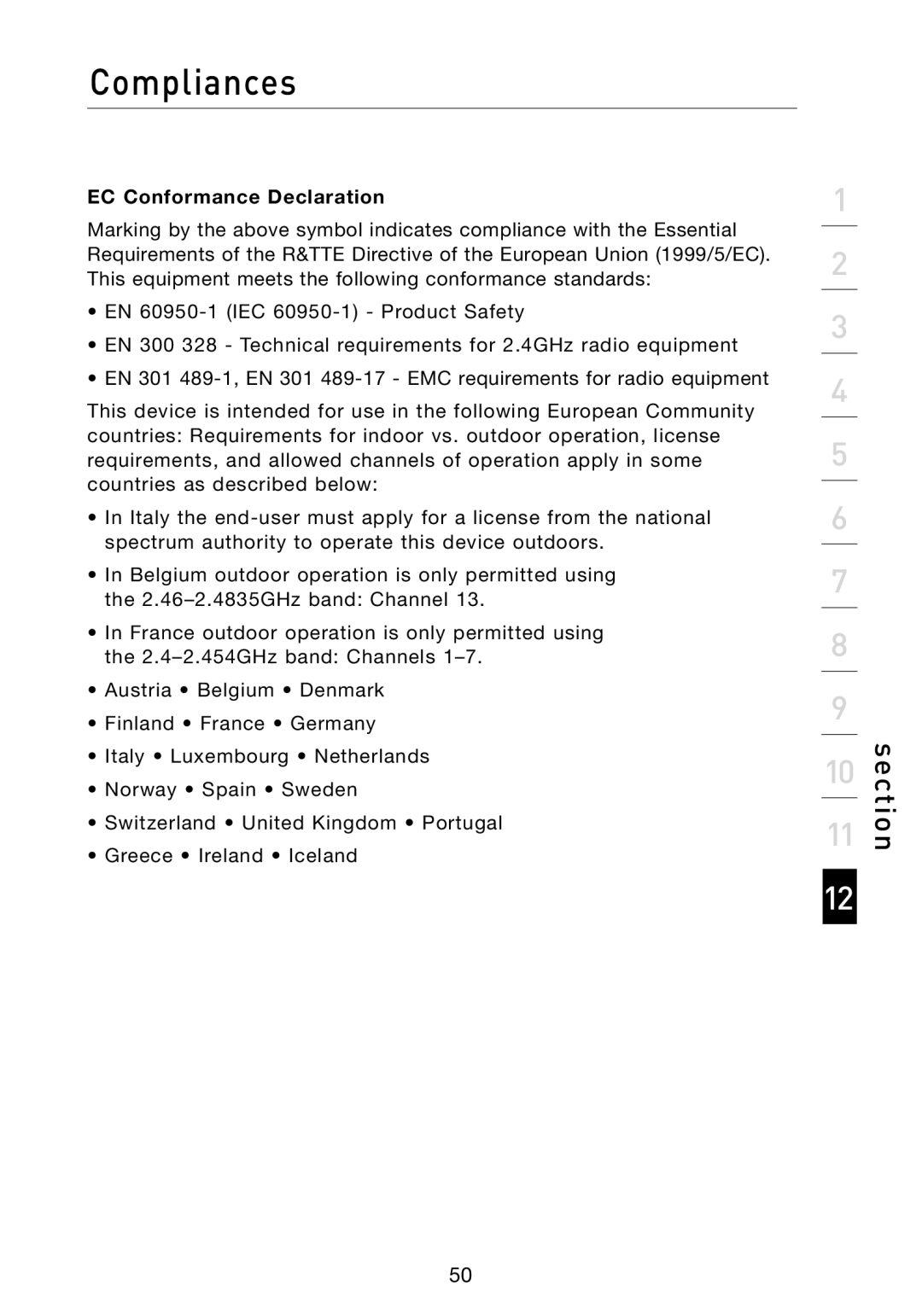 Belkin F1PP000GN-SK user manual EC Conformance Declaration 