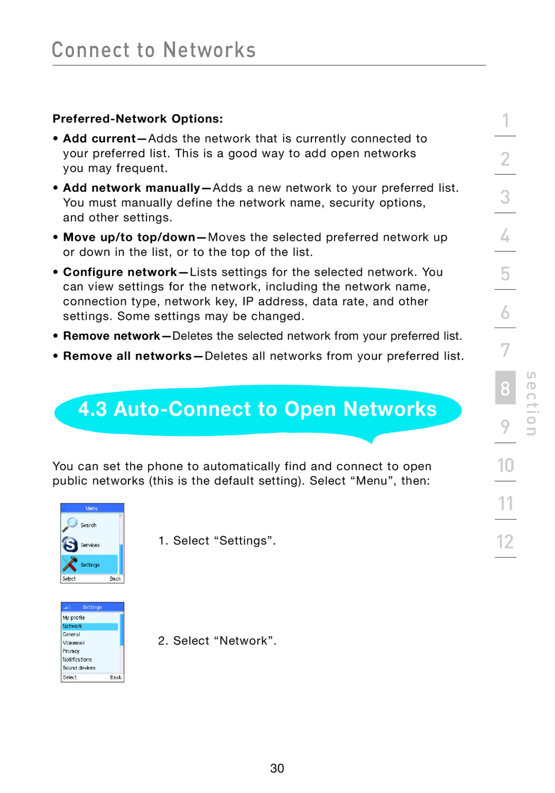 Belkin F1PP000GN-SK manual Auto-Connect to Open Networks, Preferred-Network Options 