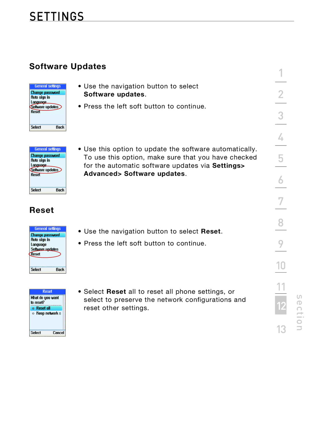 Belkin F1PP010EN-SK manual Software Updates, Reset, Software updates 