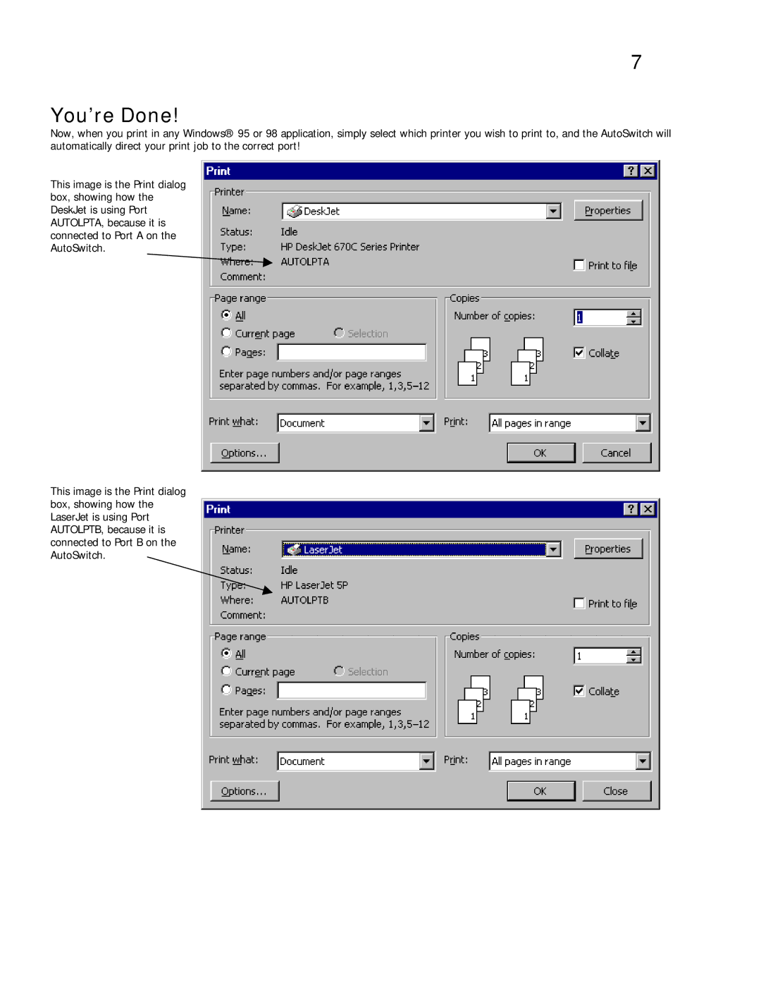 Belkin F1U109 user manual You’re Done 