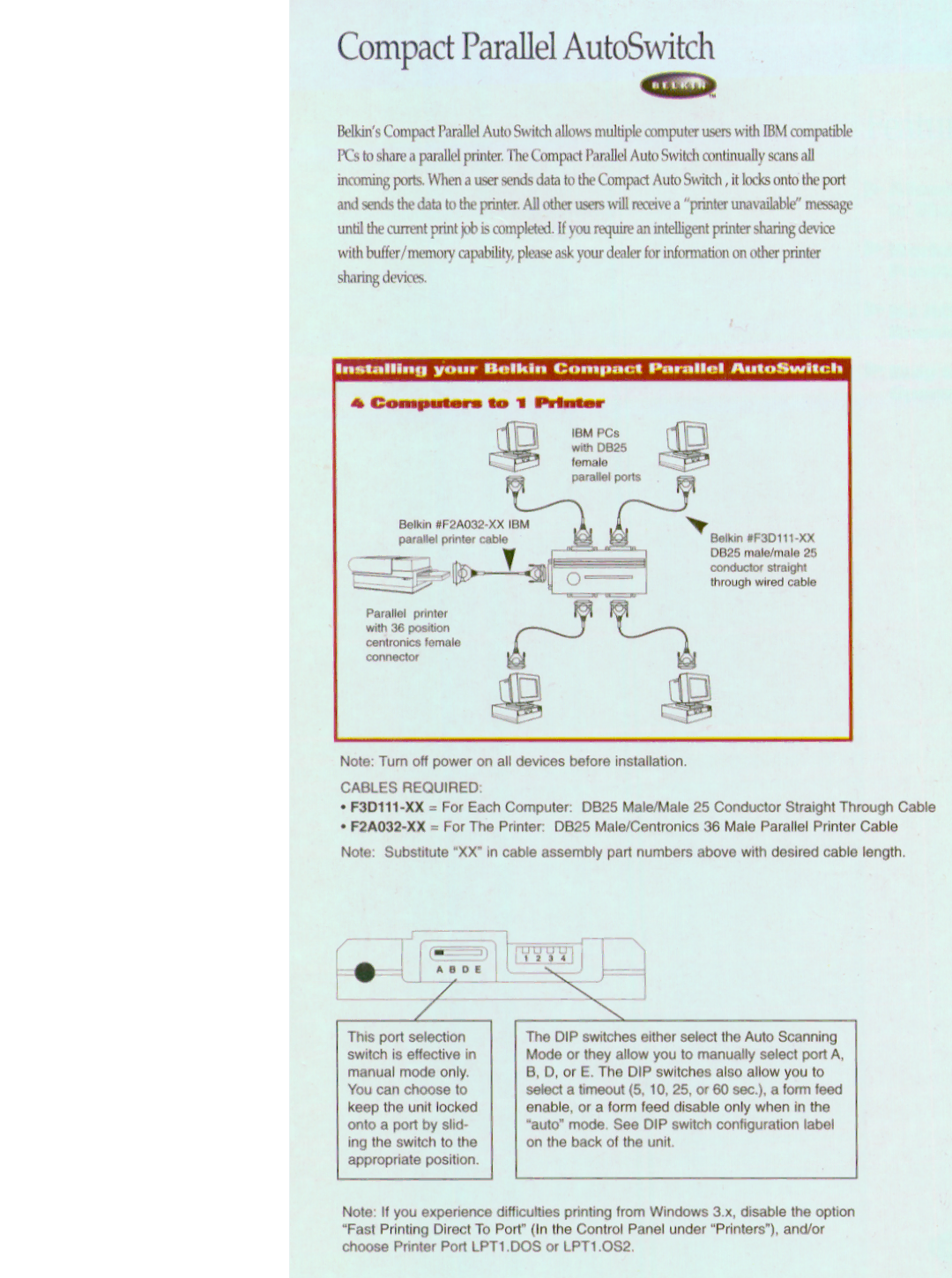 Belkin F1U117 manual 