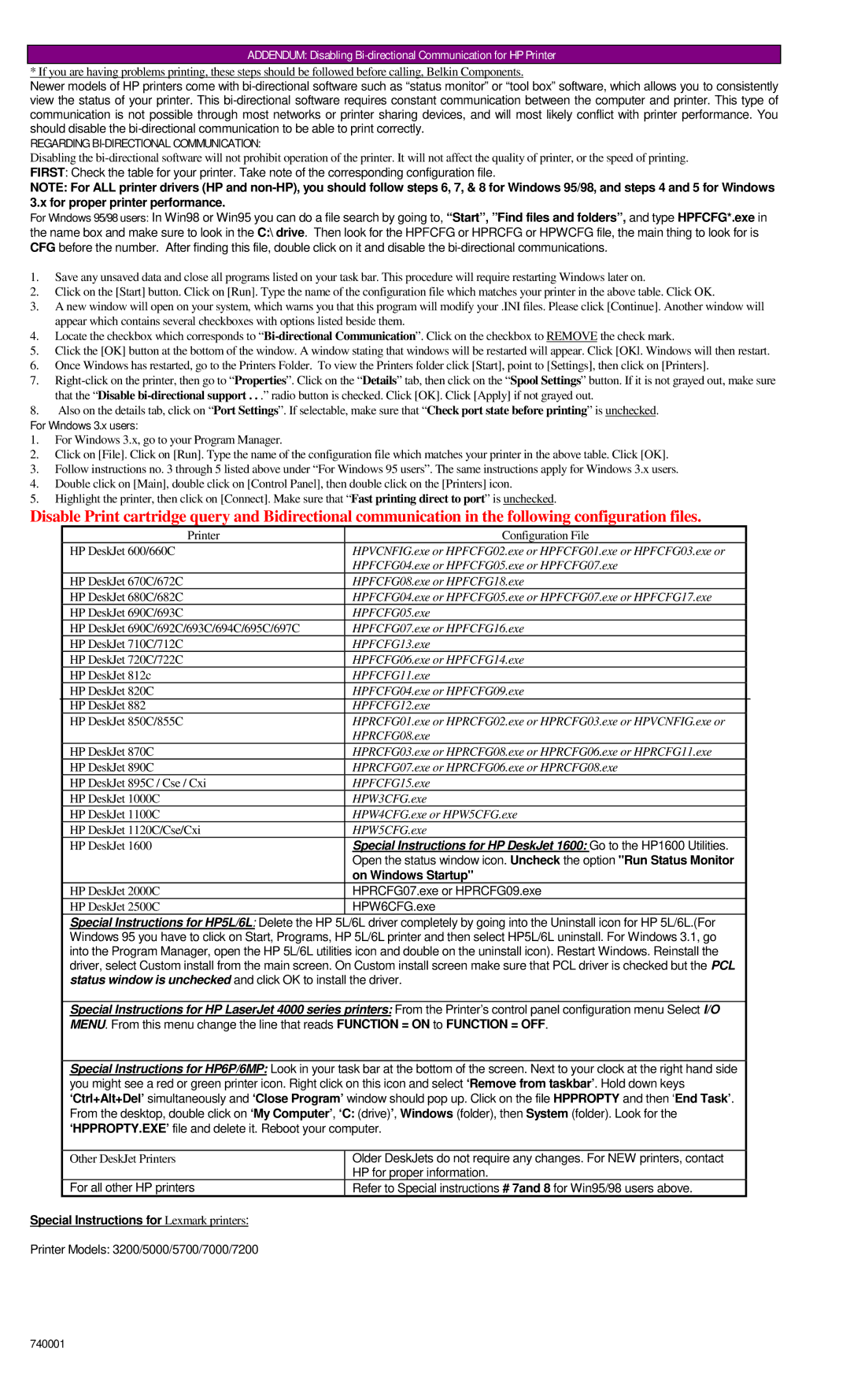 Belkin F1U117 manual Regarding BI-DIRECTIONAL Communication, For Windows 3.x users, On Windows Startup 