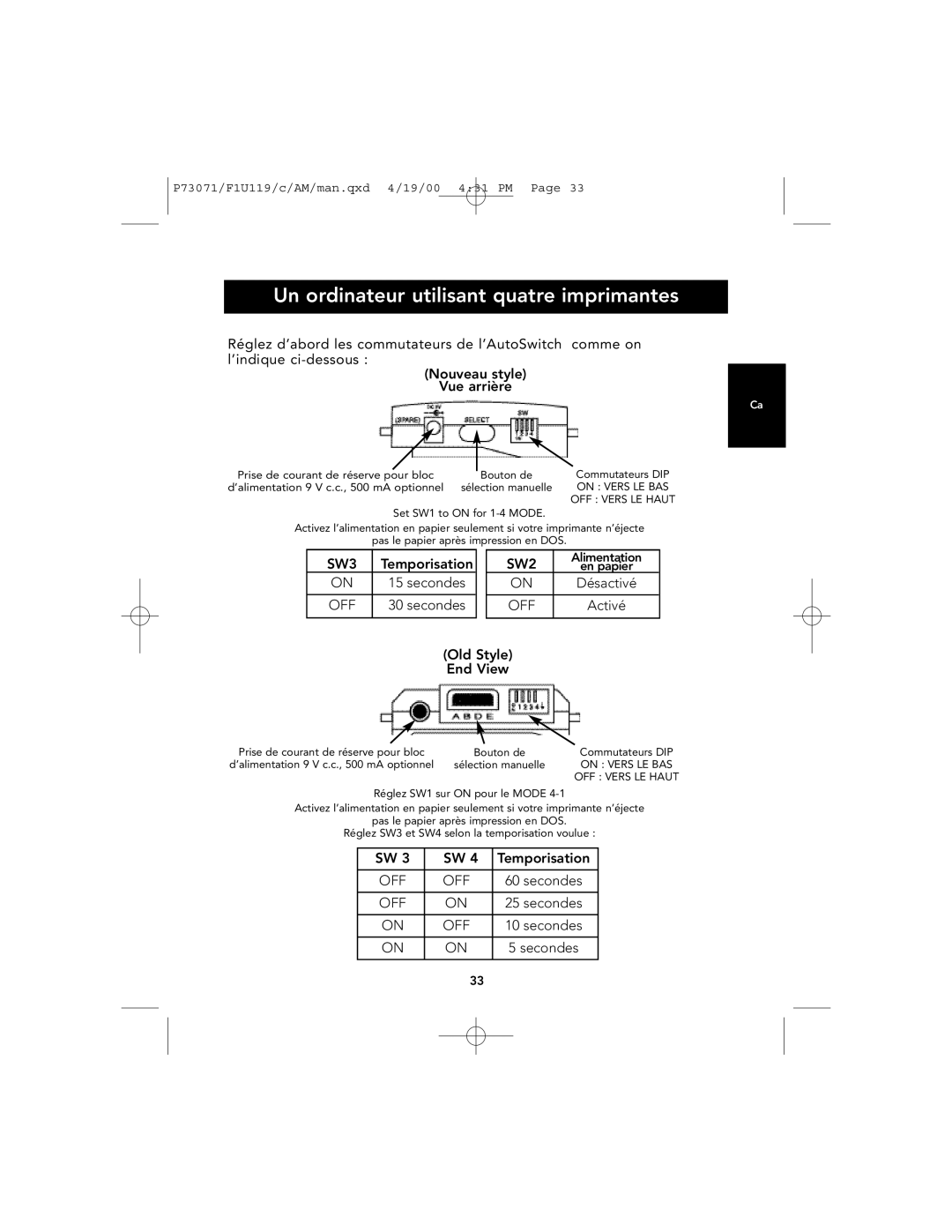 Belkin F1U119 user manual Un ordinateur utilisant quatre imprimantes, Comme on 