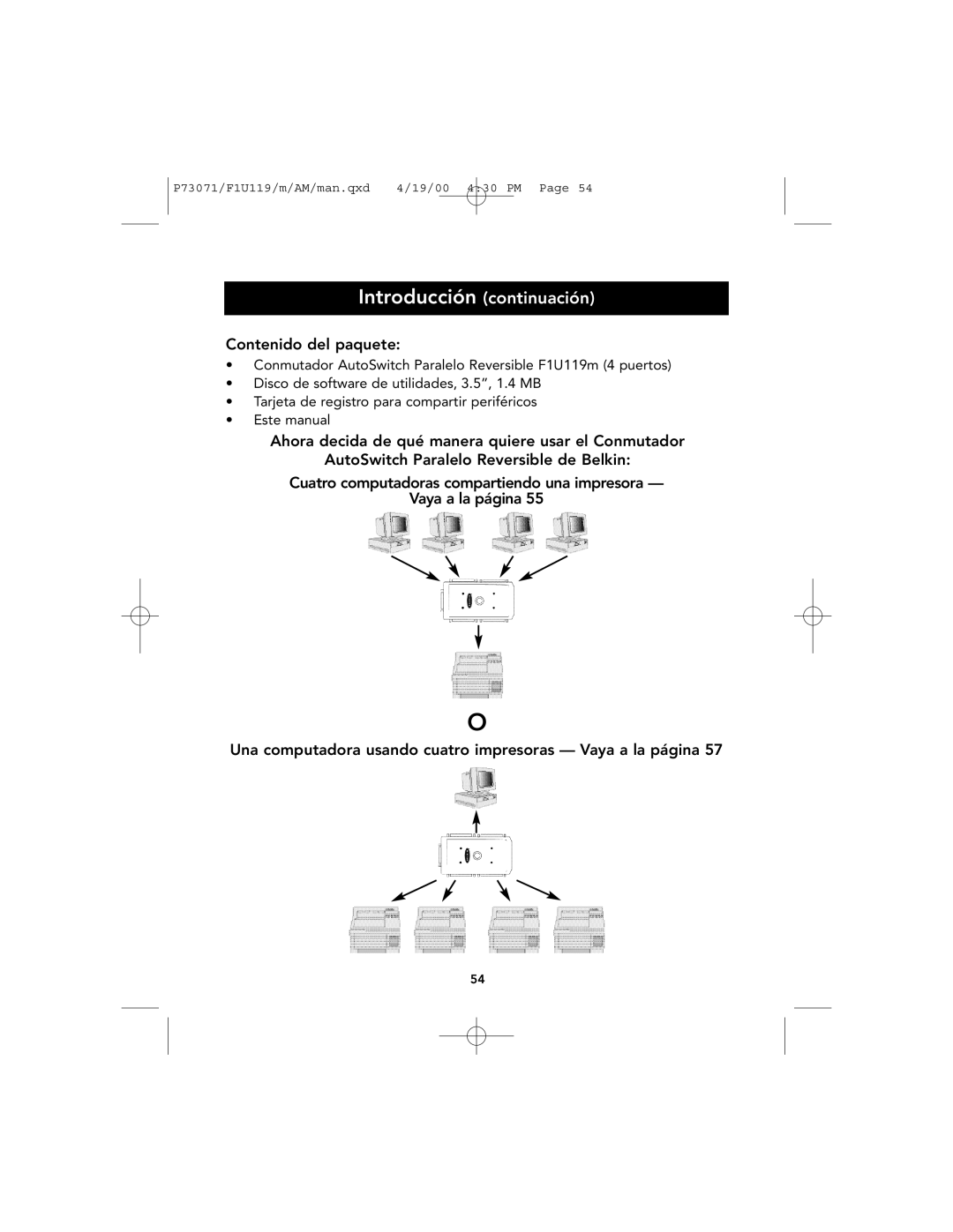 Belkin F1U119 user manual Introducción continuación, Contenido del paquete 