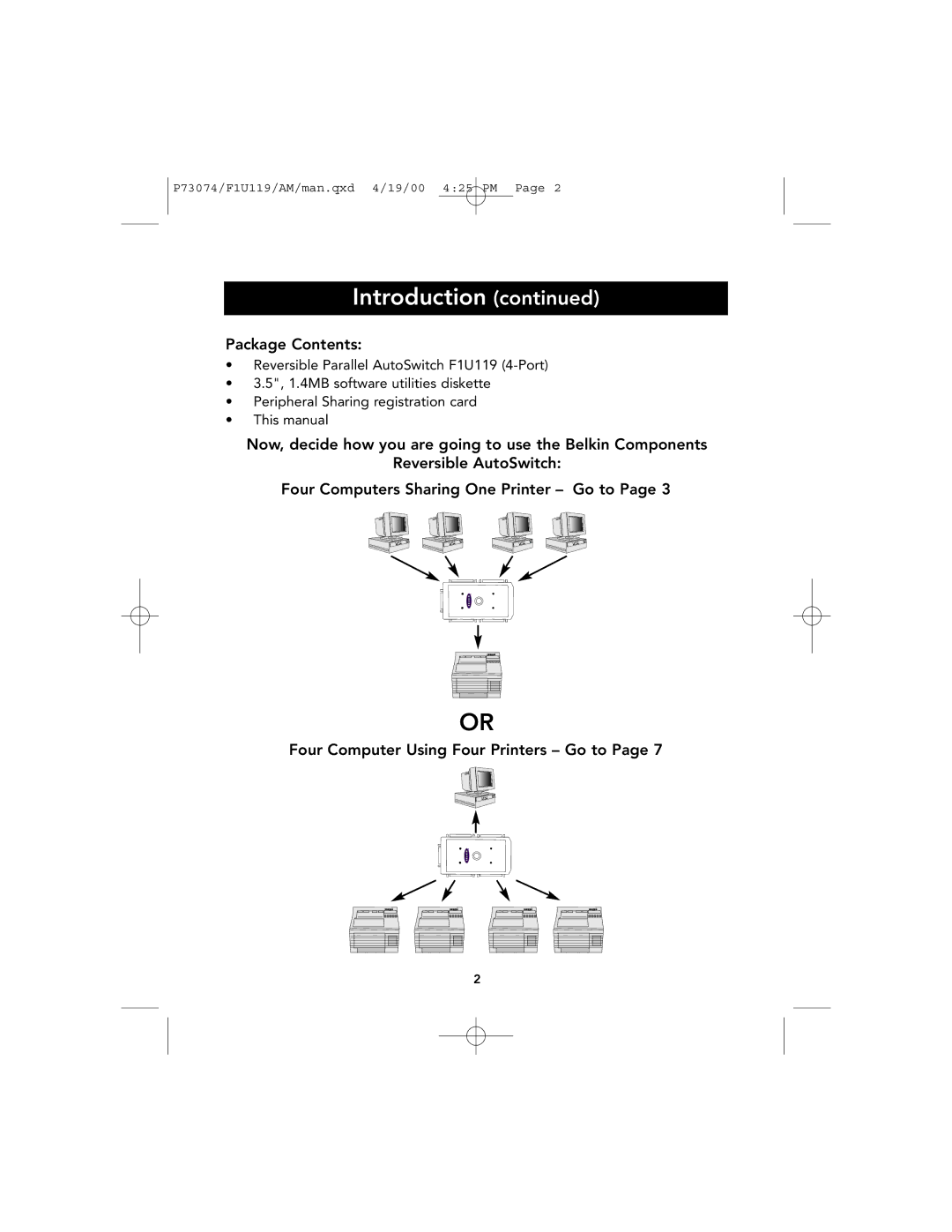 Belkin F1U119 user manual Package Contents 