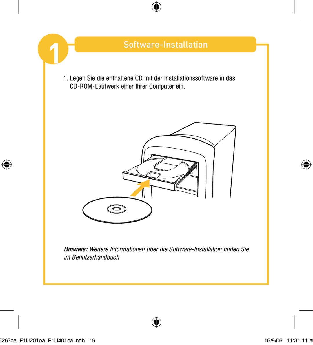 Belkin F1U201VEA1 manual Software-Installation 