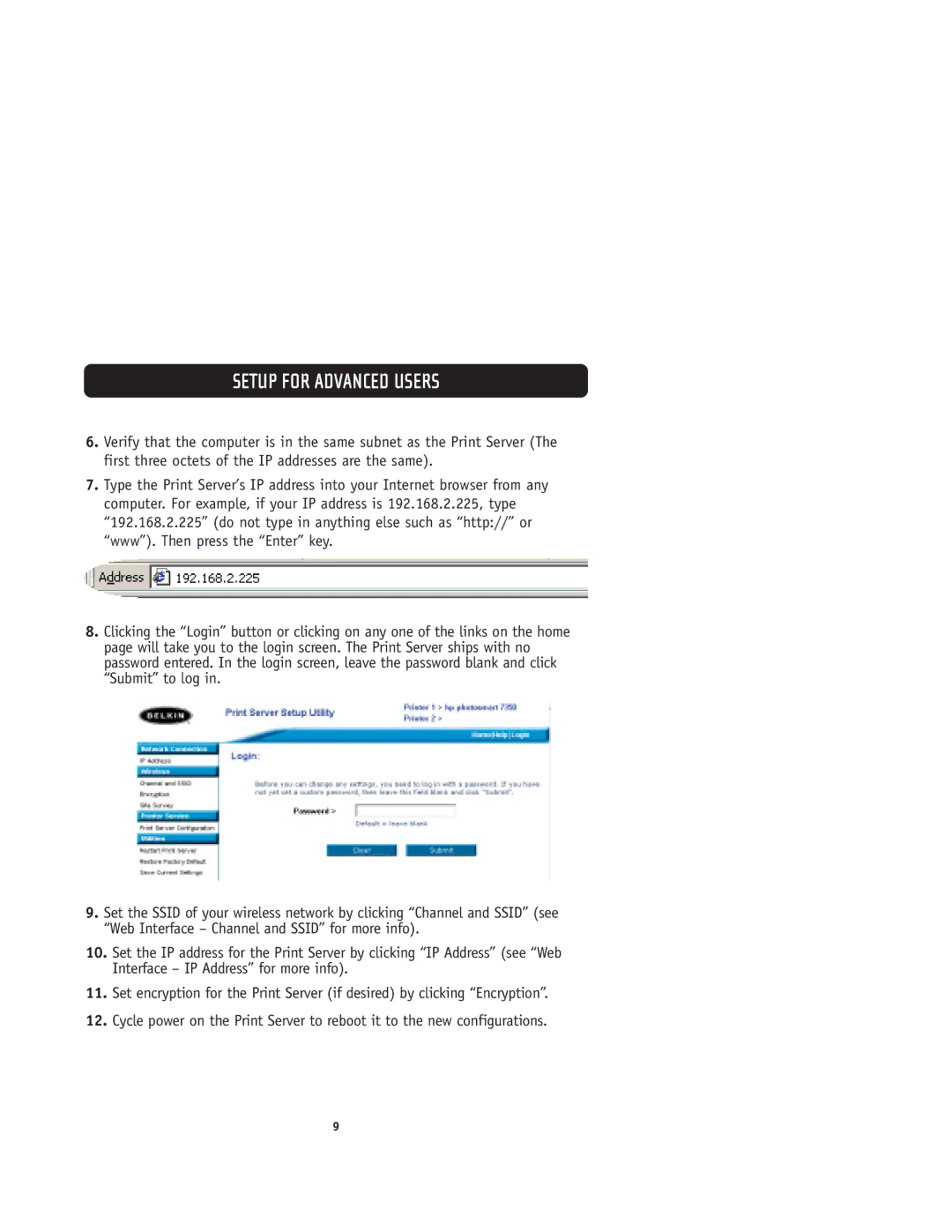 Belkin F1UP0001 user manual Setup for Advanced Users 