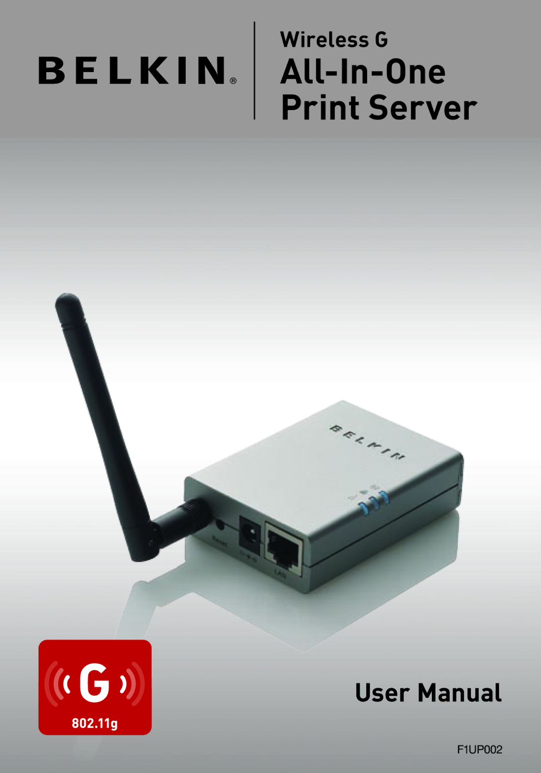 Belkin F1UP002 manual All-In-One Print Server 