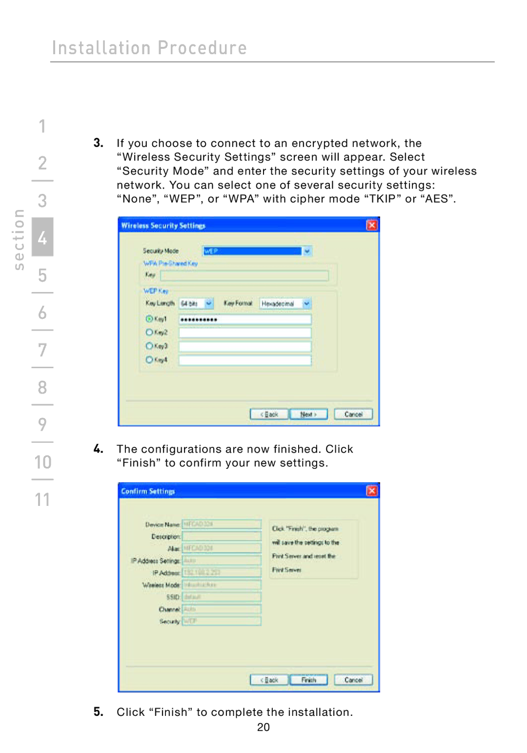 Belkin F1UP002 manual If you choose to connect to an encrypted network 