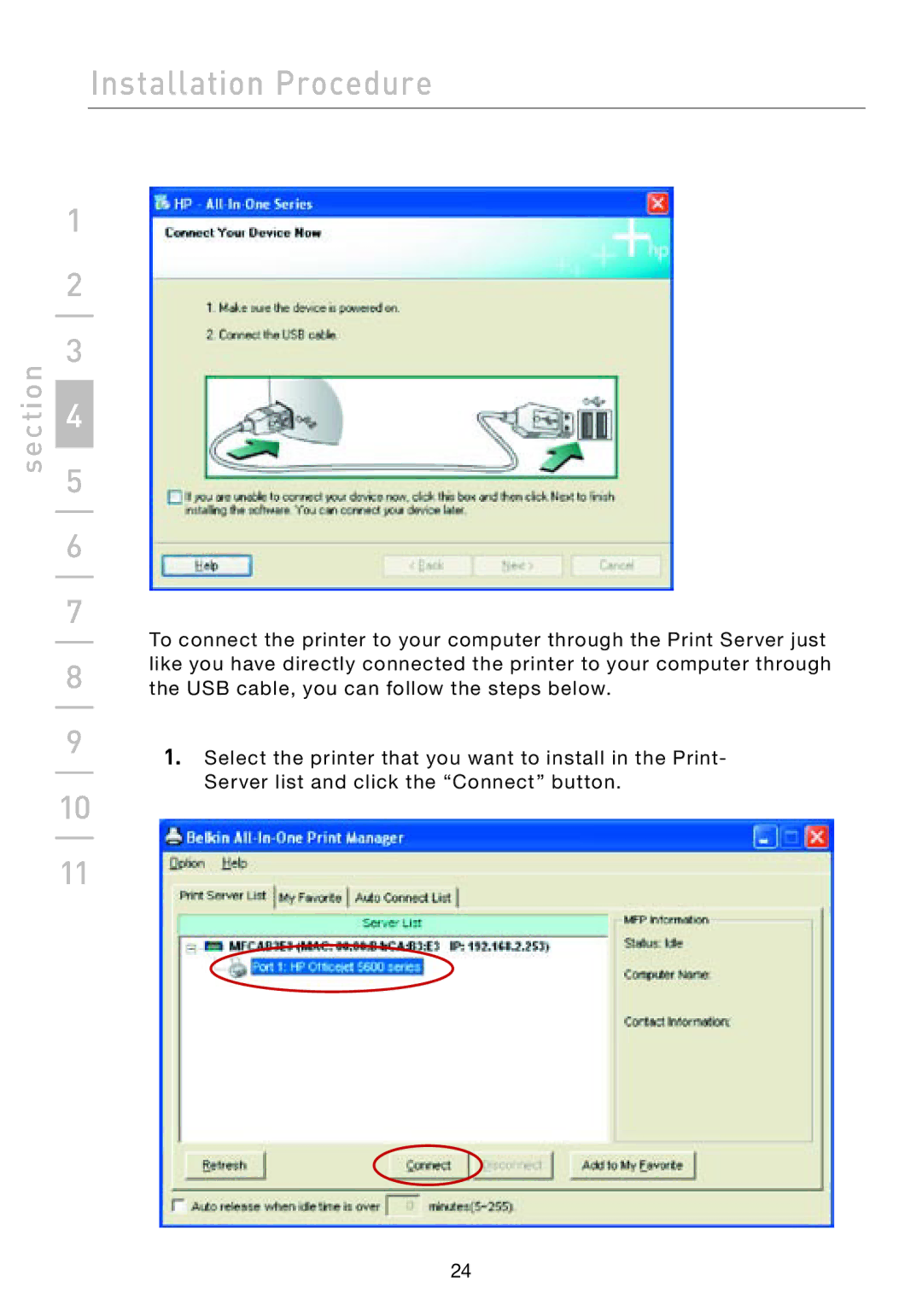 Belkin F1UP002 manual Installation Procedure 