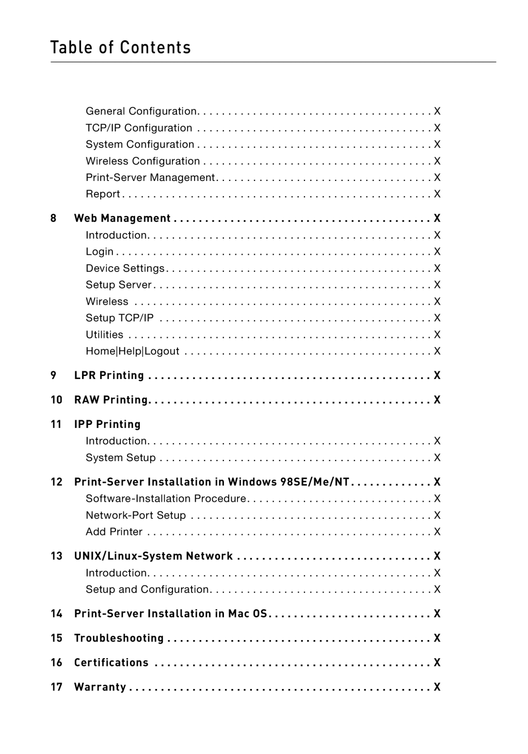 Belkin F1UP002 Web Management, LPR Printing RAW Printing IPP Printing, Print-Server Installation in Windows 98SE/Me/NT 