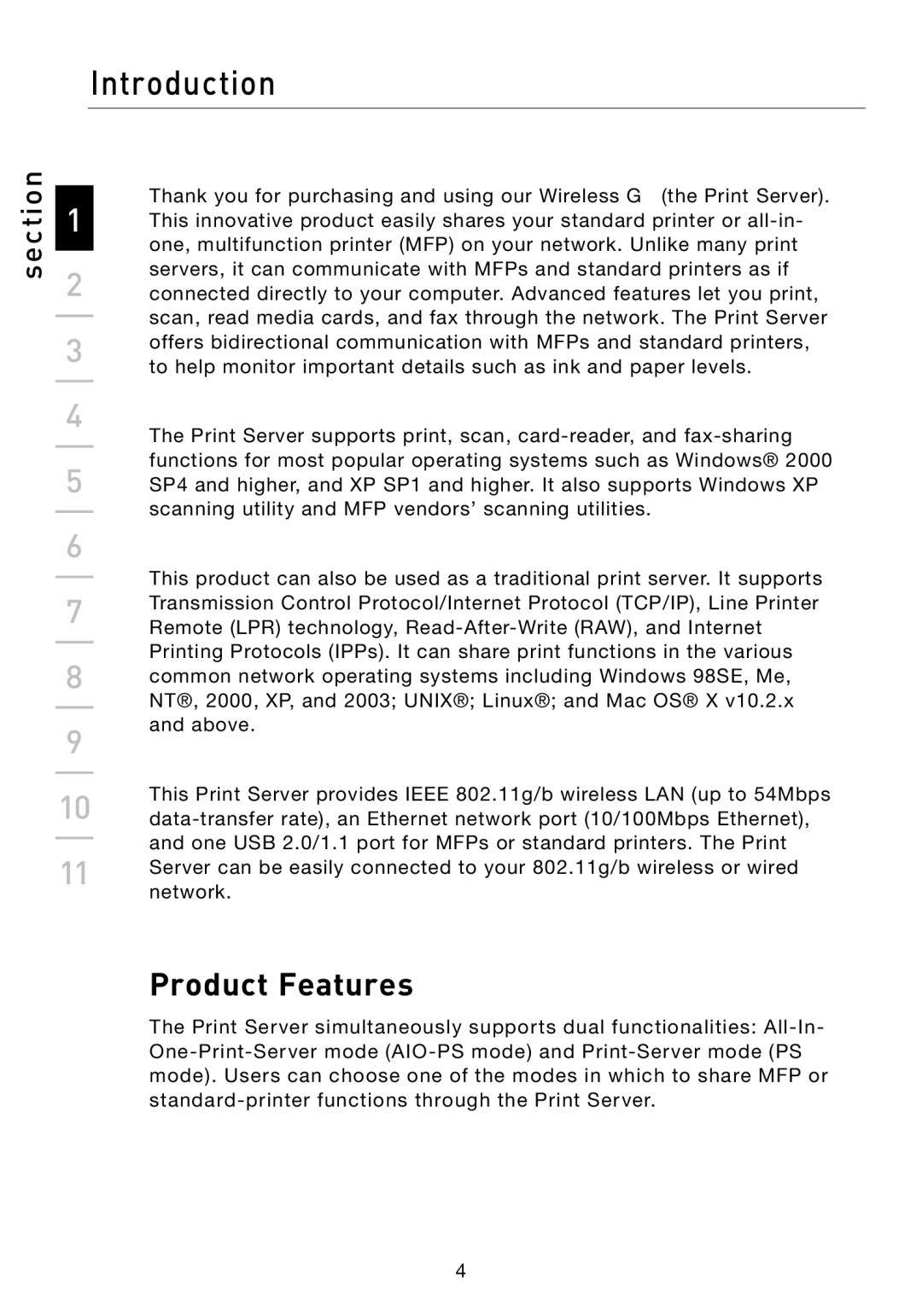 Belkin F1UP002 manual Introduction, Product Features 