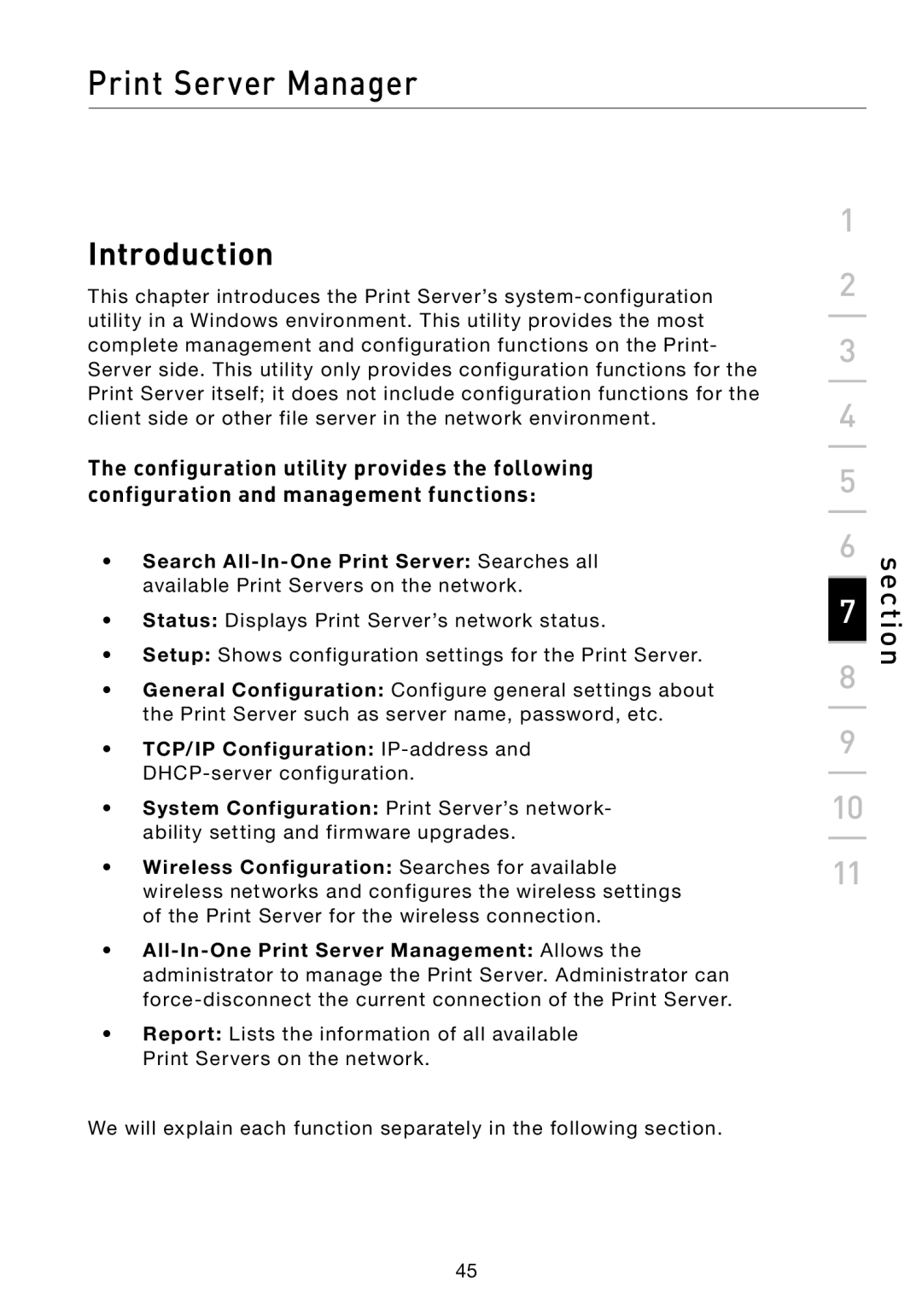 Belkin F1UP002 manual Print Server Manager, Introduction 