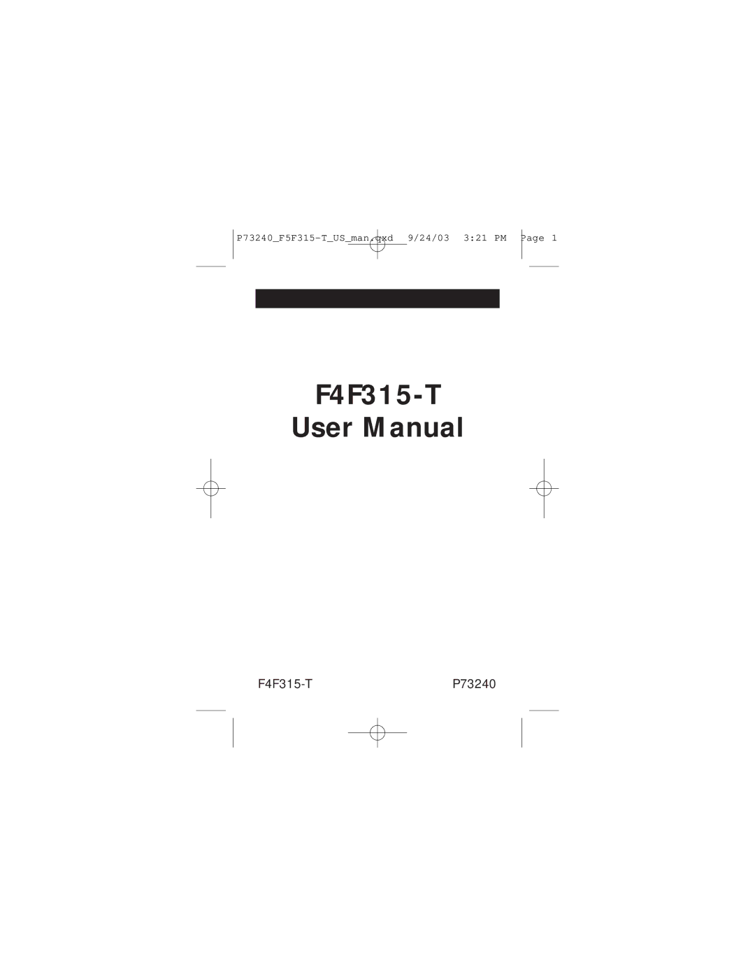 Belkin F4F315-T user manual 