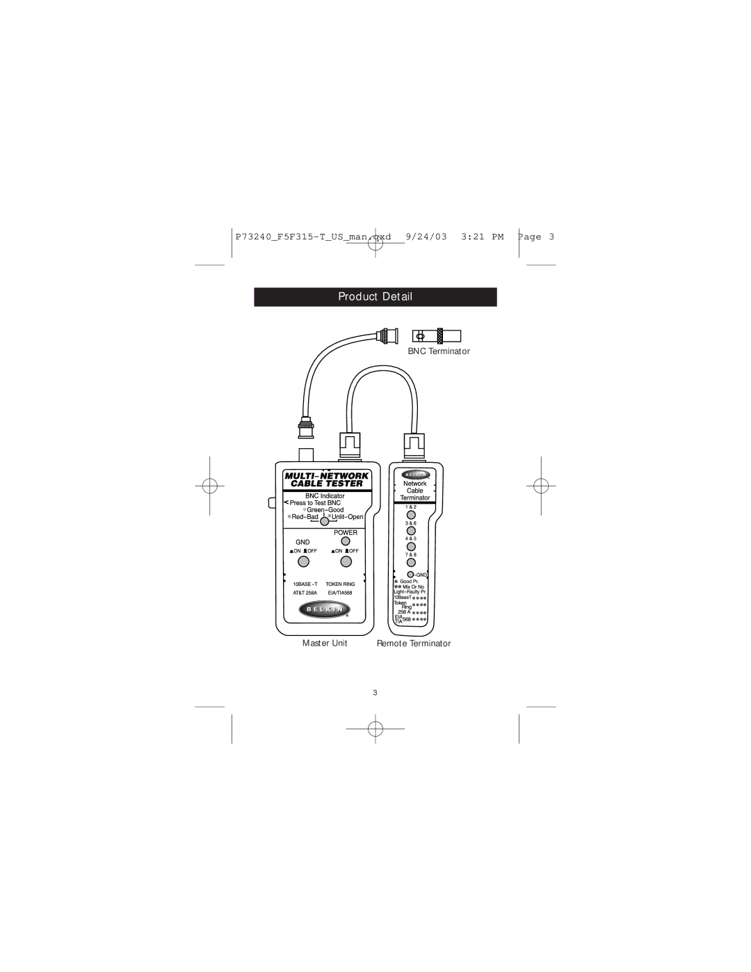 Belkin F4F315-T user manual Product Detail 