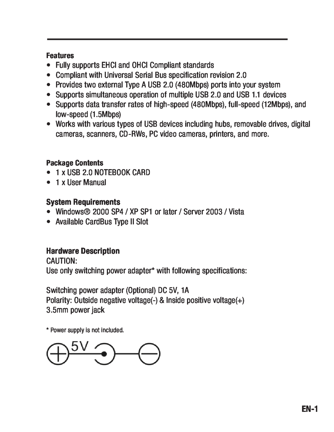 Belkin F4U008 user manual EN-1 