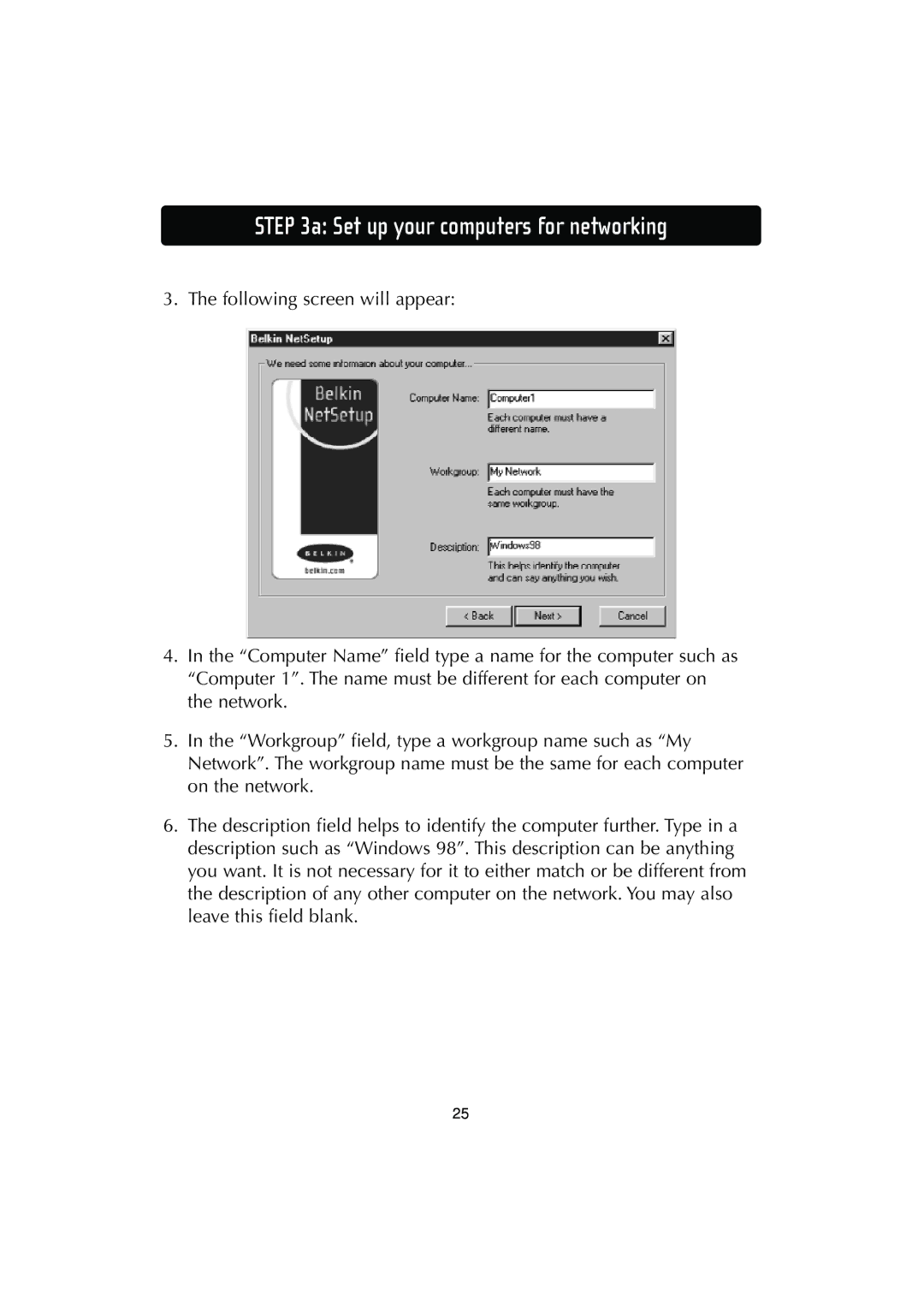 Belkin F506230-3 user manual Set up your computers for networking 