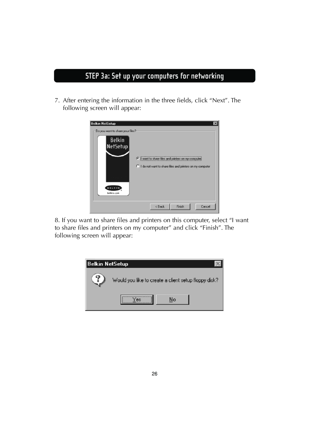 Belkin F506230-3 user manual Set up your computers for networking 