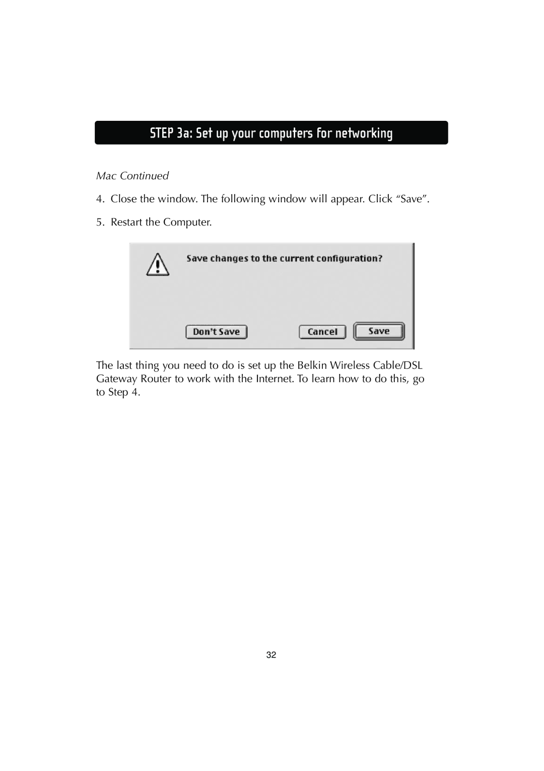 Belkin F506230-3 user manual Mac 