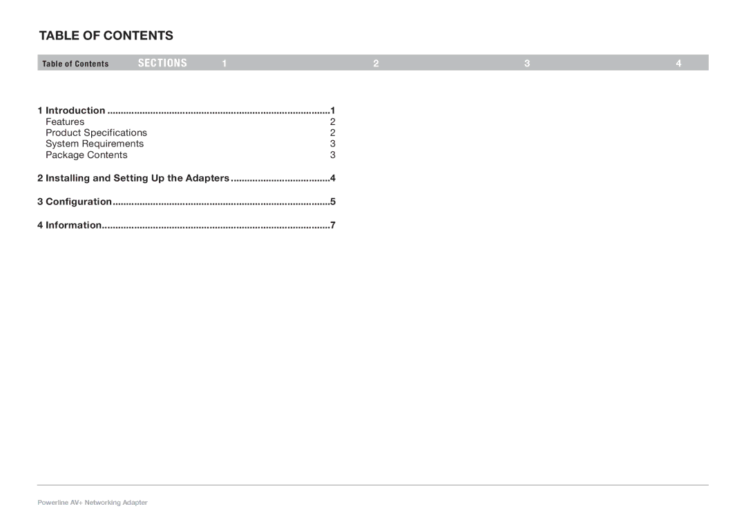 Belkin F5D4075, PM01611 user manual Table of Contents 